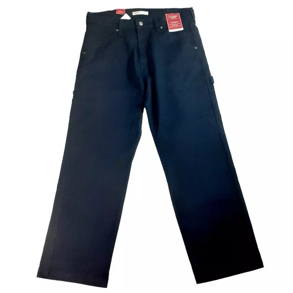 Levi Strauss Signature Jeans Mens 36 x 32 Carpenter Black Denim - Picture 1 of 15